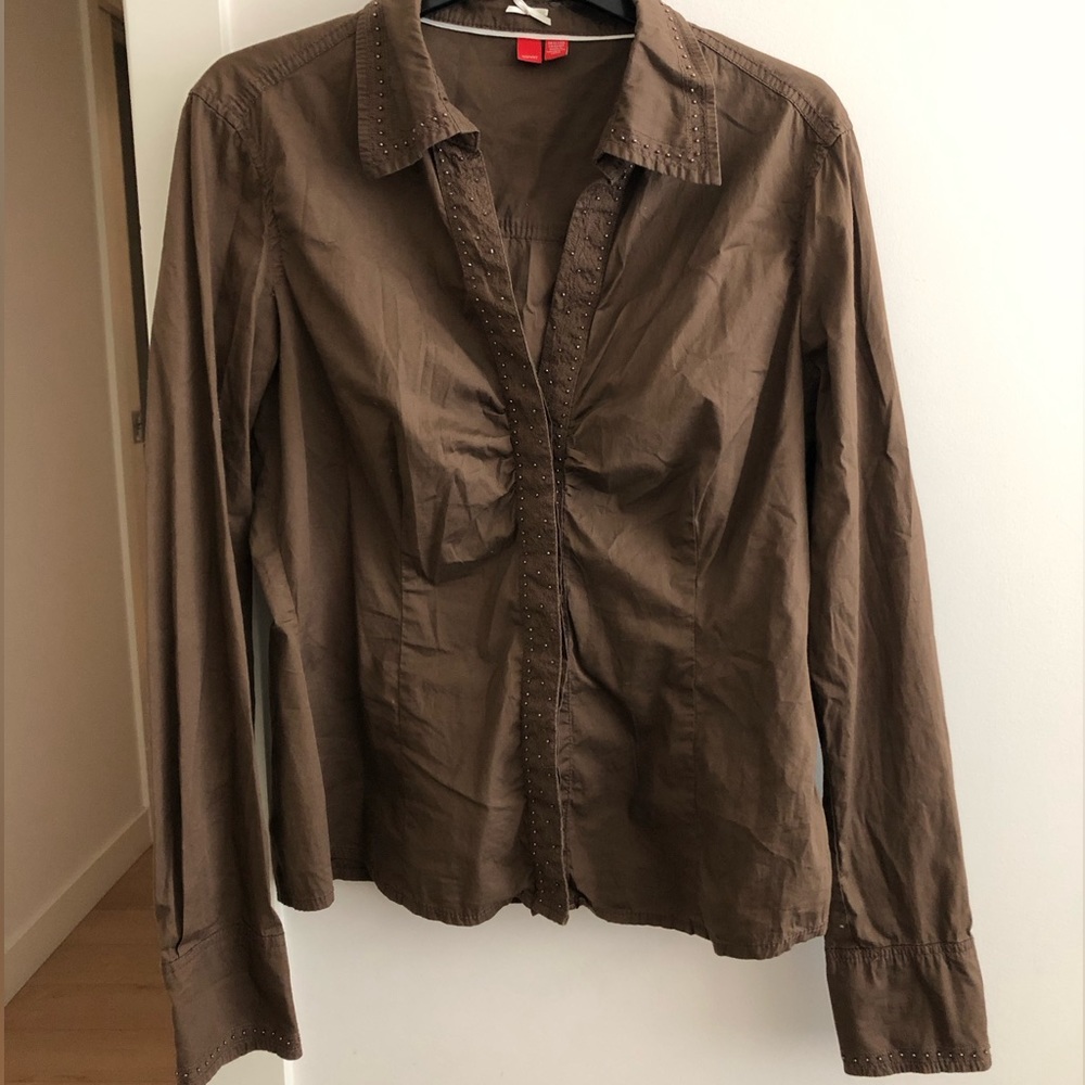 Early 2000 Esprit. M or size 8-12. 97% cotton with a bit of stretch. Ruching